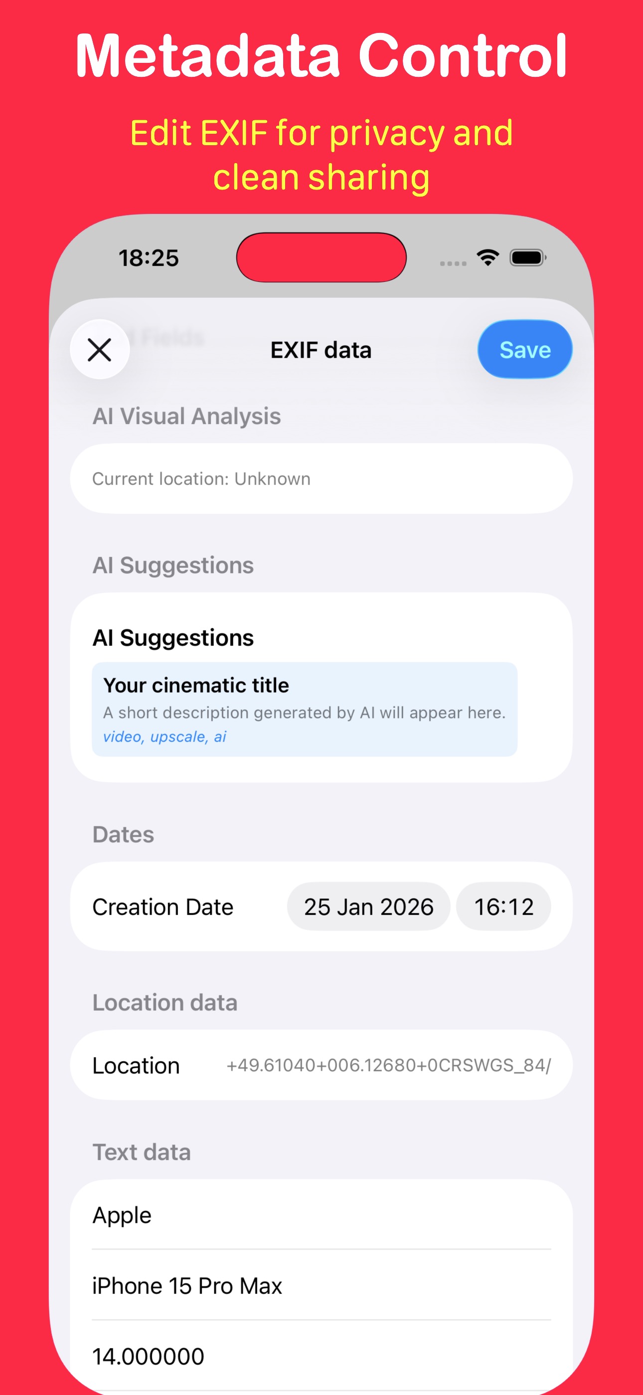 App screenshot showing high-resolution export settings up to 16K